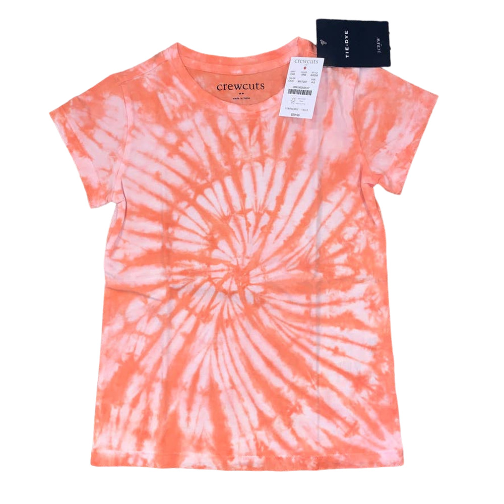 NWT J. Crew Girls' Pink and Peach Tie-Dyed "Mommy & Me" Tee - SIZE 4-5